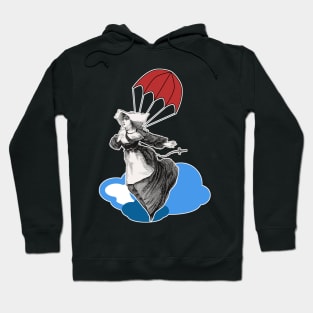 Nun in the clouds parachuting Hoodie